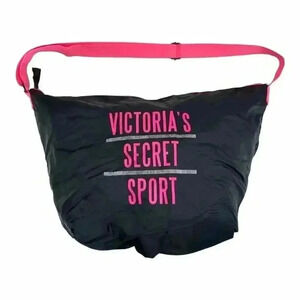 Victoria's Secret Sport Gym Duffel Bag Hot Pink Black Adjustable Shoulder Strap